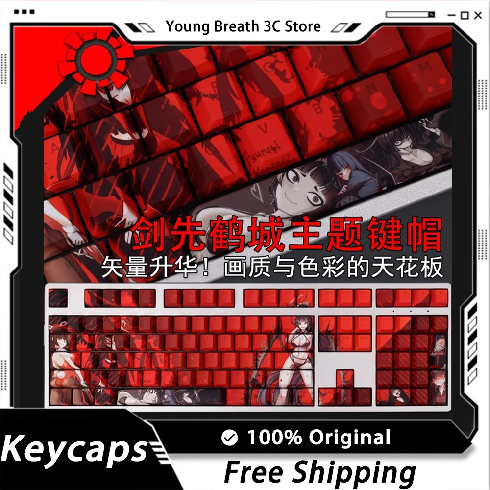 

Custom Blue Archive Hentai Keycaps Mechanical keyboard kit Keycap Light Transmission 108Key PBT Keycap Set PC Gamer Accessories