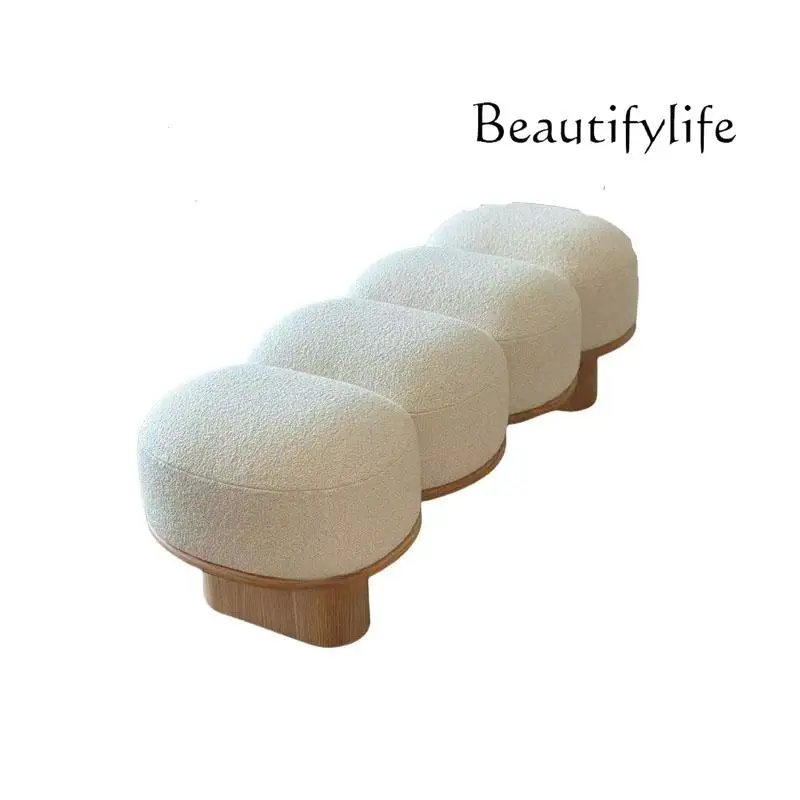 YY современный деревянный табурет для ног кремовый интерьер милый креативный эстетический дизайнерский табурет для макияжа напольный табурет постмодернистская мебель