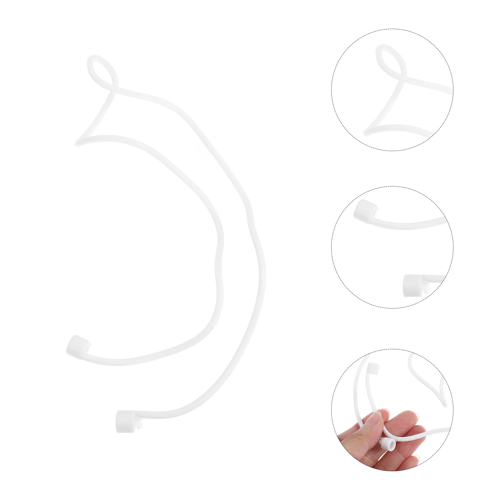 헤드폰 매는 밧줄 케이스 분실 방지 로프 이어 버드 교체 팁 백 실리카 젤 스트랩 이어 버드 커버