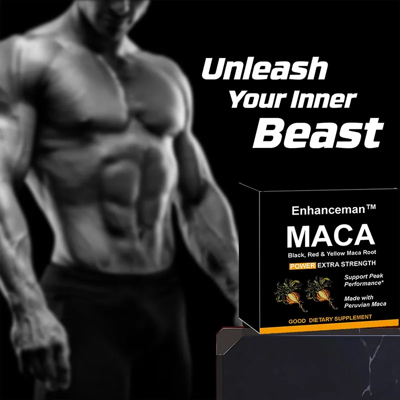 Maca de cuidado saludable para hombre, píldoras de aumento de maca negra para noche y día, herramientas de cuidado saludable