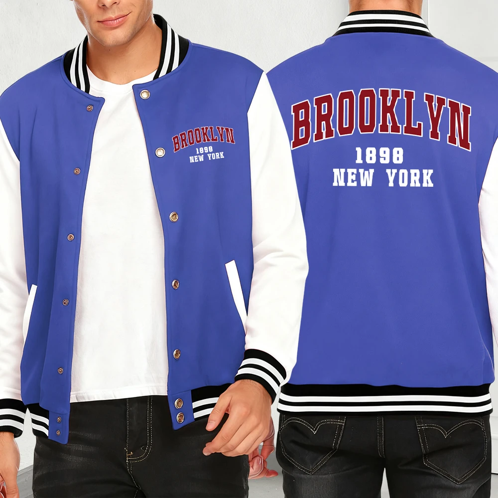 

Brooklyn New York 1848, куртки с принтом, мужские осенние повседневные бейсбольные майки, индивидуальная уличная одежда в стиле хип-хоп, модная свободная куртка