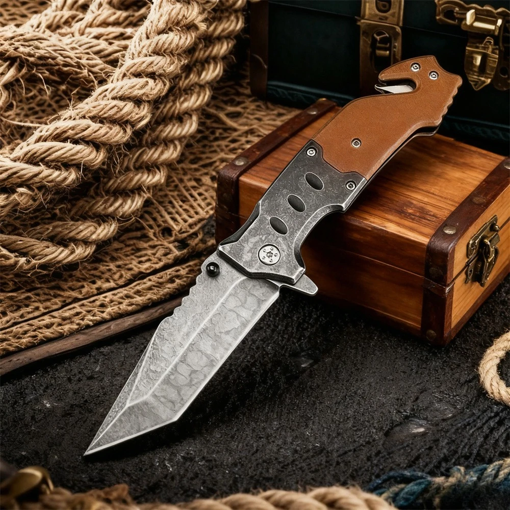 

Многофункциональный складной нож F023 для активного отдыха, лезвие из стали 5Cr13MoV, рукоять из стали 420 и G10, инструмент для выживания в дикой природе и кемпинга