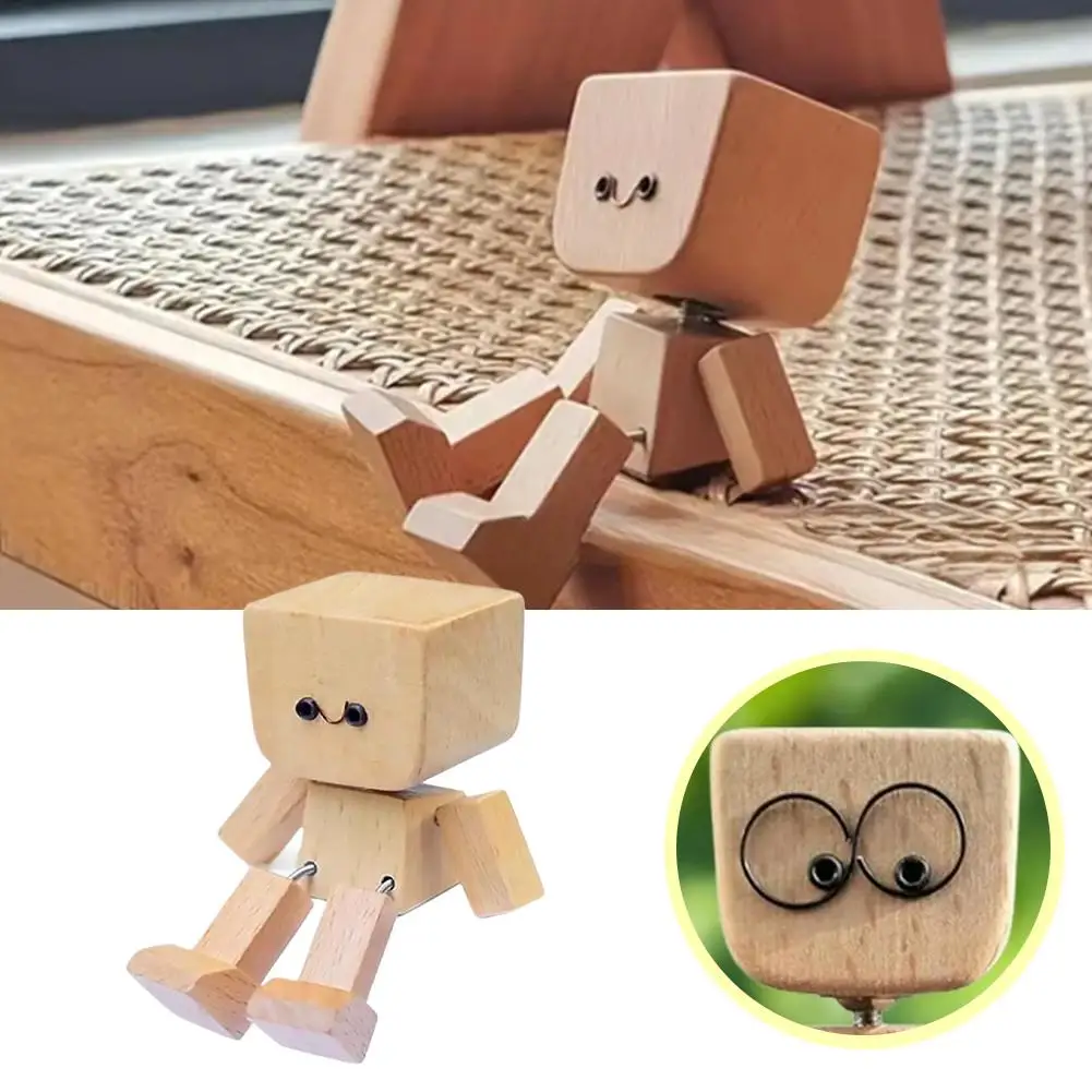 1 مجموعة تمثال خشبي خشب متين ناشر رائحة يرتجف الساقين تمثال خشبي الديكور العد المغناطيسي يتمايل حلية