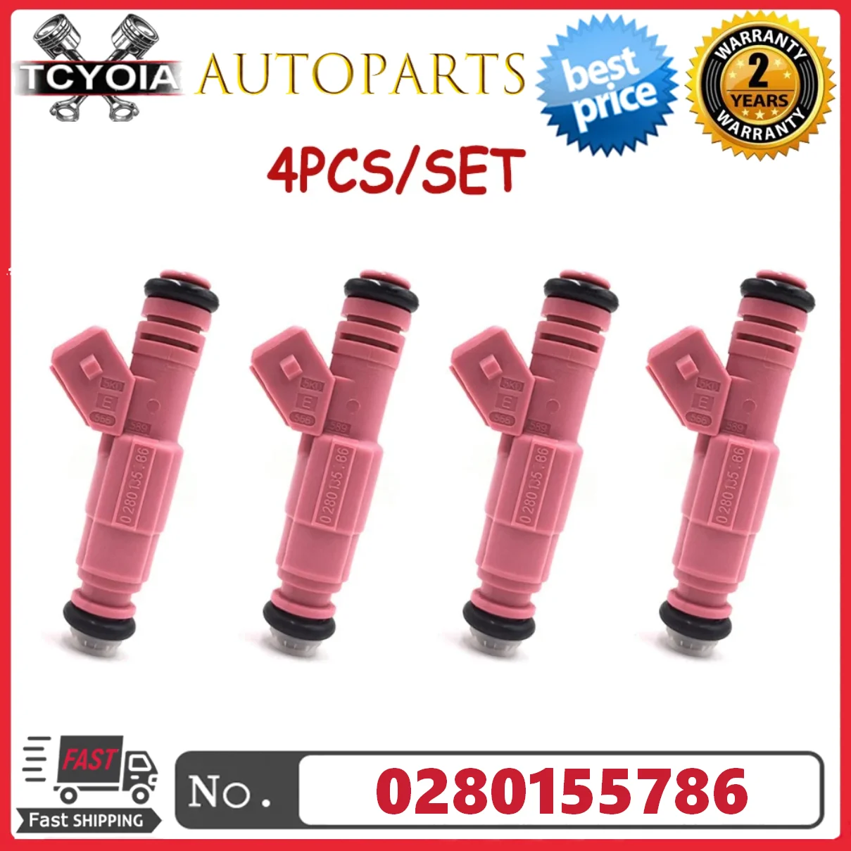 

4 шт./компл. топливных форсунок 0280155786 988F-BA 988F-9F593-BA для FORD Fiesta KARB 1996-2008 1.3L