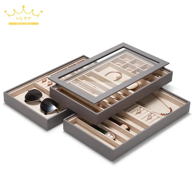 Free Combination Set Tray Diy Jewelry Box Ring Earring Necklace Bracelet Glasses Watch Stacking Storage Tray Showcase