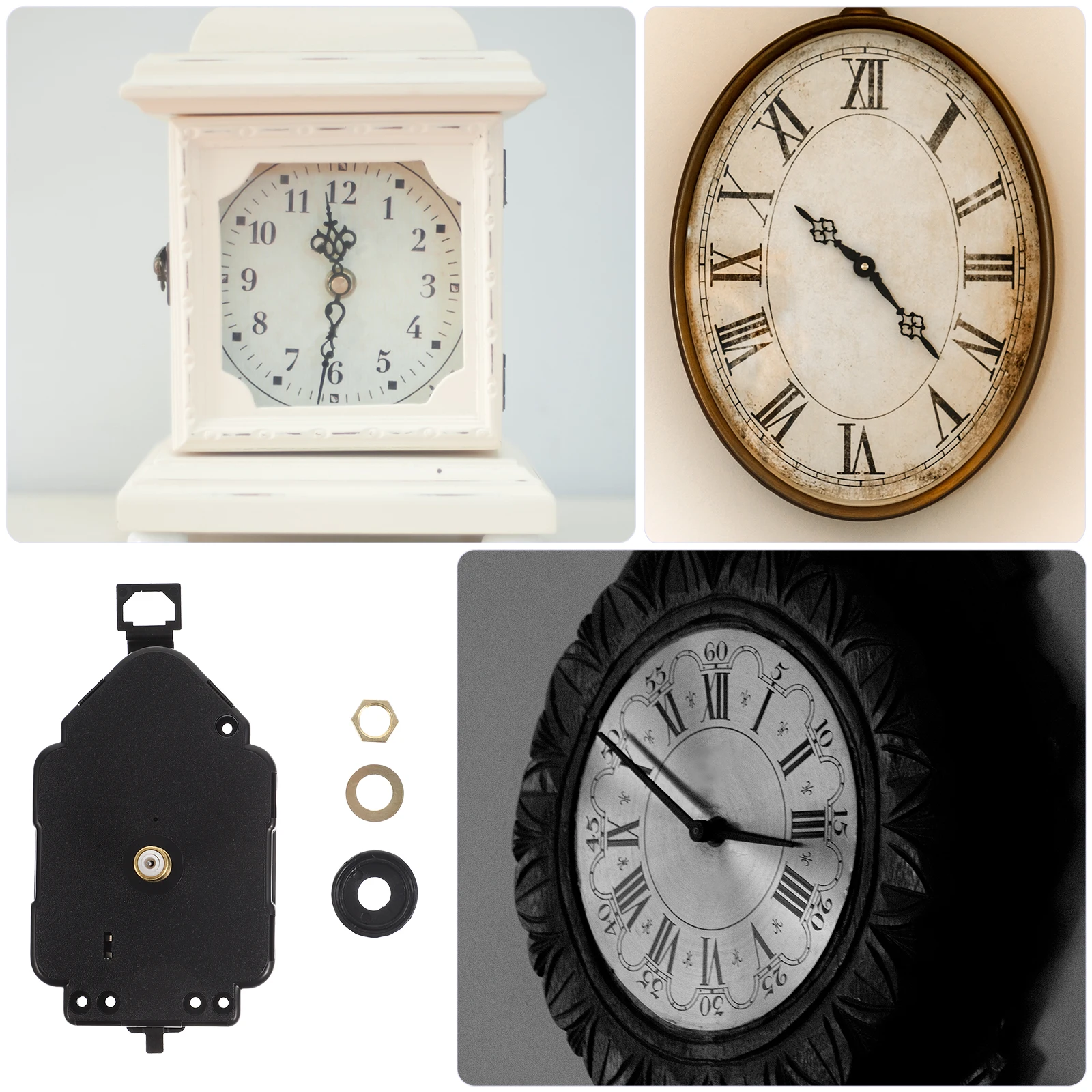 

1 Set Diy Wall Movement Mute Plastic Mechanism Replacement Kit Silent Motor High Torque Accessories Wall Parts Kit Clock Repair