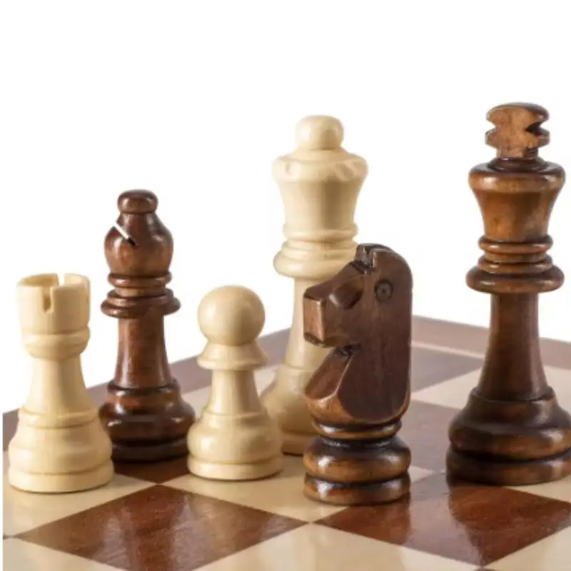 

32 Pieses Wooden Chess Standard Tournamen Staunton Wood Chessmen 5cm King Height, Chess Pieces Only No Board