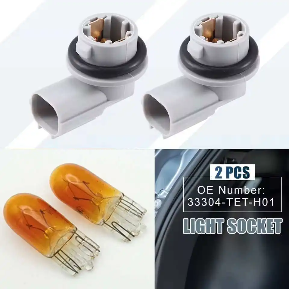 Side Marker Light Lamp Bulb Holder And Light Bulb For Honda Civic2016 2017 2018 2019 2020 2021 33304-TET-H01 Car Set Accessories
