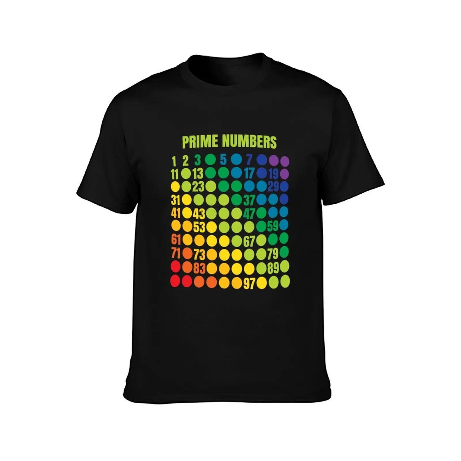 Rainbow Grid of Prime Numbers T-Shirt cute clothes sports fans summer top shirts graphic tee clothes for men