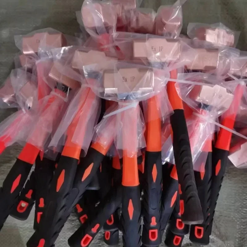 مطرقة مثمنة مقاومة للانفجار من النحاس، مقبض من الألياف الصلبة، مطرقة صغيرة احترافية متعددة الوظائف، أدوات يدوية غير مغناطيسية