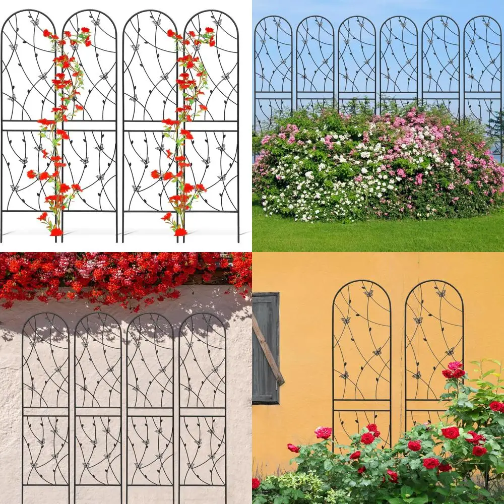 

Набор металлических садовых решеток, высота 86,7, опора для растений для восхождения на открытом воздухе для роз и цветов, нержавеющая прочная черная оцинкованная стойка
