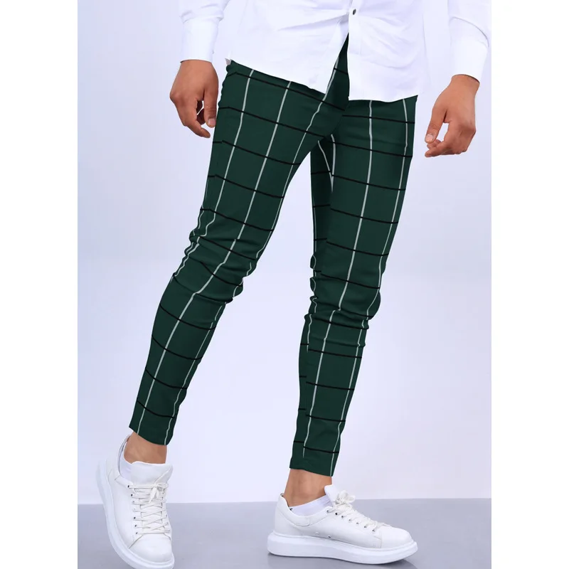 Pantalones informales a cuadros para hombre, traje cómodo y elegante para trabajadores de oficina, negocios, uso diario y Social, novedad