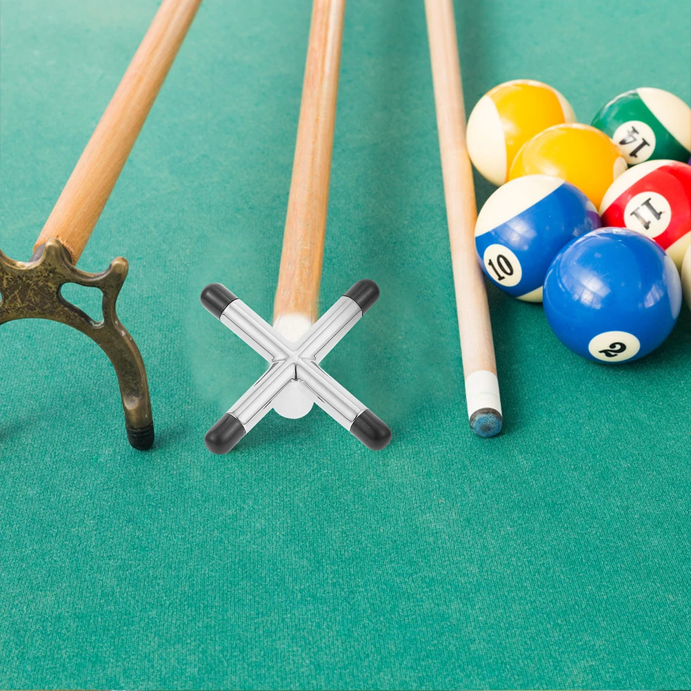 

2 Pcs Billiards Fork Cue Racks Table Pool Holder Bridges Snooker Stick Silver Stand Portable