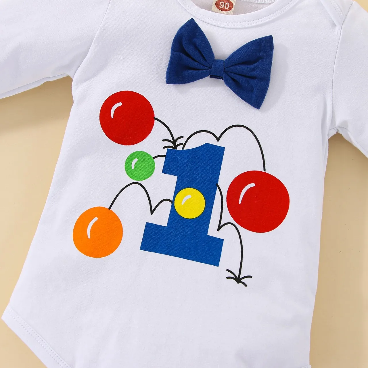 Geburtstagsoutfits für Jungen: Set mit Ballon-Buchstaben "1" Body und Y-Back-Trägerhose, 1. Geburtstag Baby Cake Smash Kleidung – Detail 17