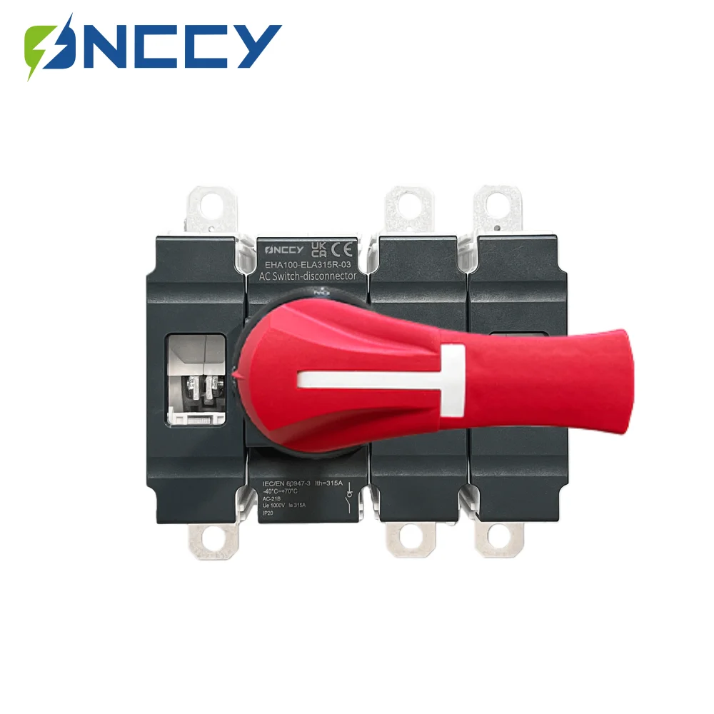 ONCCY High Voltage AC Disconnector, 3P 4P High current disconnect switch 160A 250A 315A 400A, Door interlocked handle