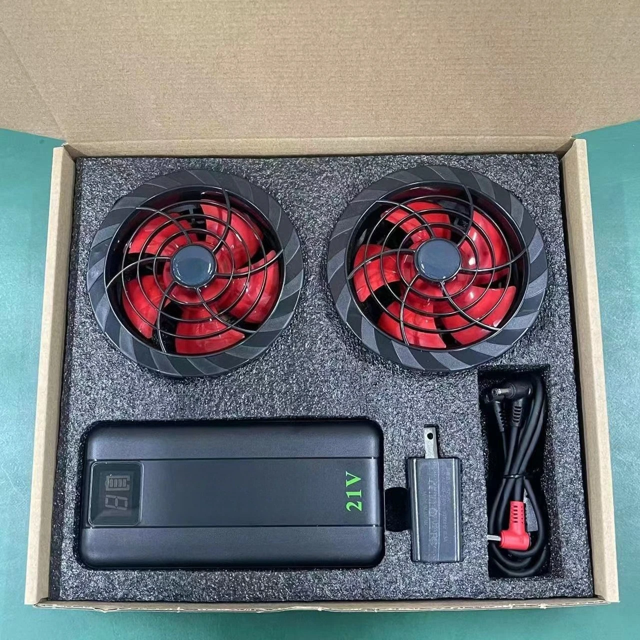 21V 84000mAh Air-Conditioned Workwear Fan Kit Brushless Motor Battery Pack 12H Max Runtime High Capacity