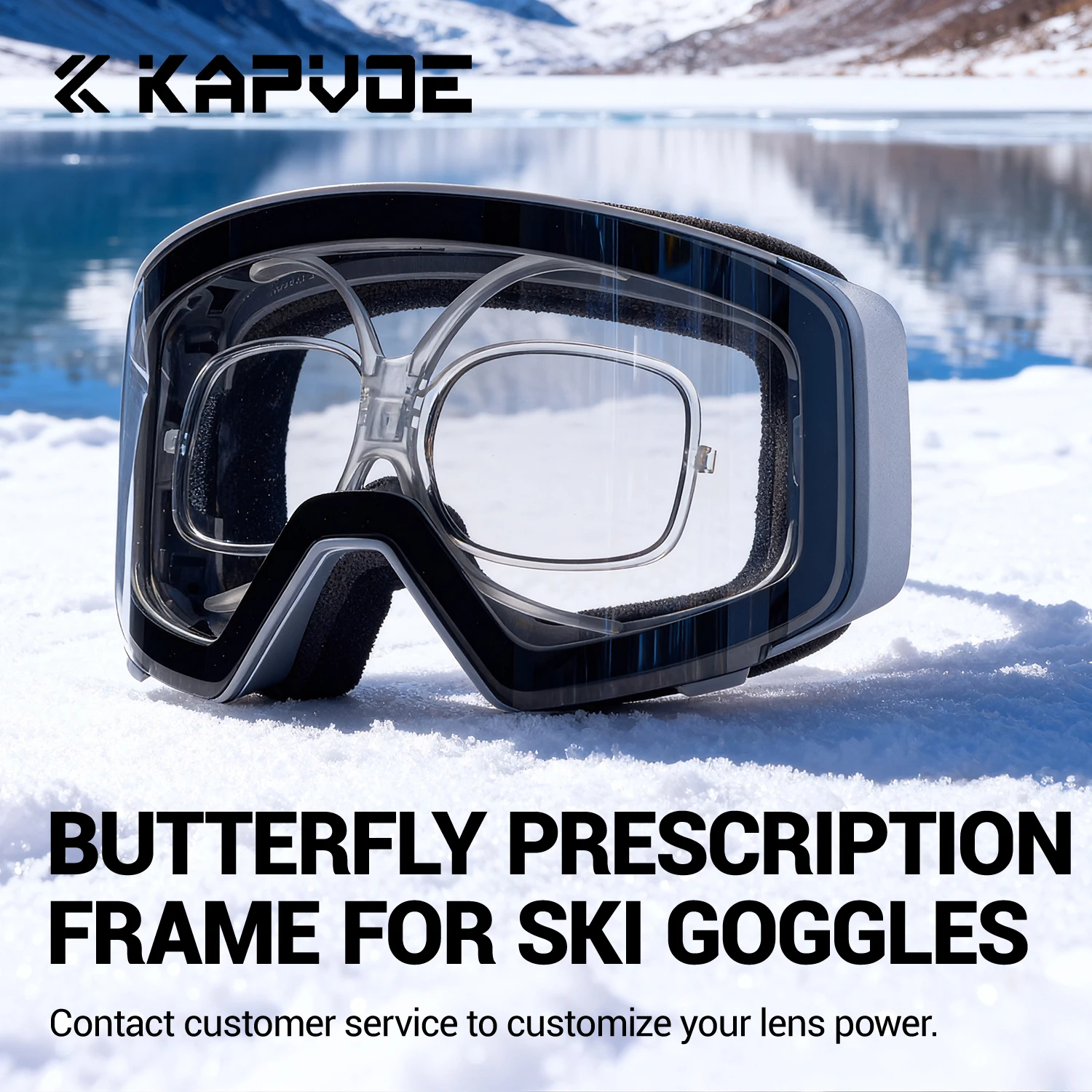 Myopia Frame for Kapvoe Ski Goggle Adjustable Snow Goggles Insert Clip-On Clip for Kapvoe Ski Goggle Myopia Frame Bike Frame