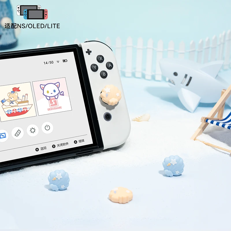 4Pcs ใหม่ Kawaii สัตว์ Thumb Stick Grip Cap สำหรับสวิทช์ Oled NS Lite Joy-Con คอนโทรลเลอร์ Thumbstick กรณี