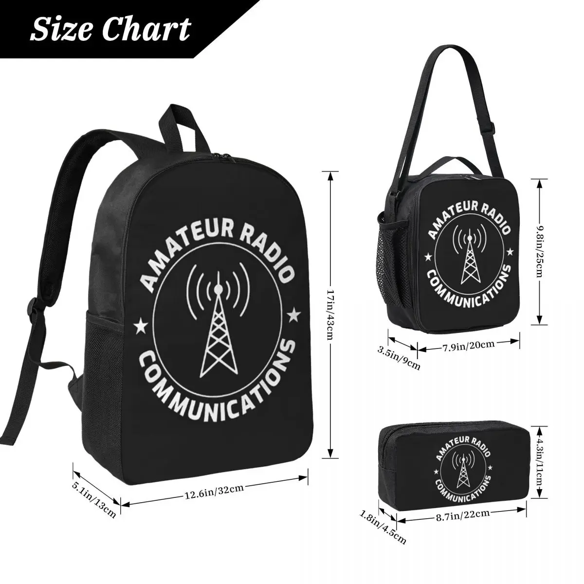 Amateur Ham Radio Operator Gift Backpack Boys Girls BookBag School Bag Laptop Shoulder Bags 3ps Insulated Lunch Bag Pencil Case view 2