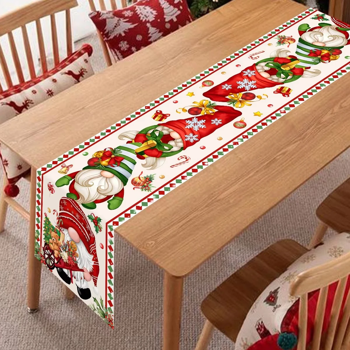 Christmas Gnome Table flag Merry Christmas Decorations For Home Xmas Table Flag Navidad Noel Gifts New Year Table Cover
