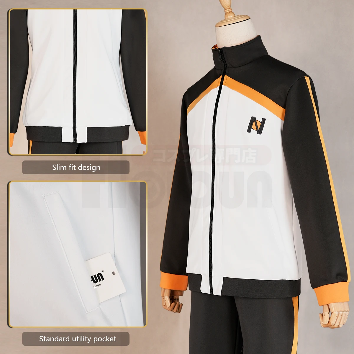 HOLOUN Zero Anime Natsuki Subaru Cosplay-Kostüm, bestickter Trainingsanzug, elastische Hose, Halloween, Weihnachten, Konvention, XS-3XL – Detail 5