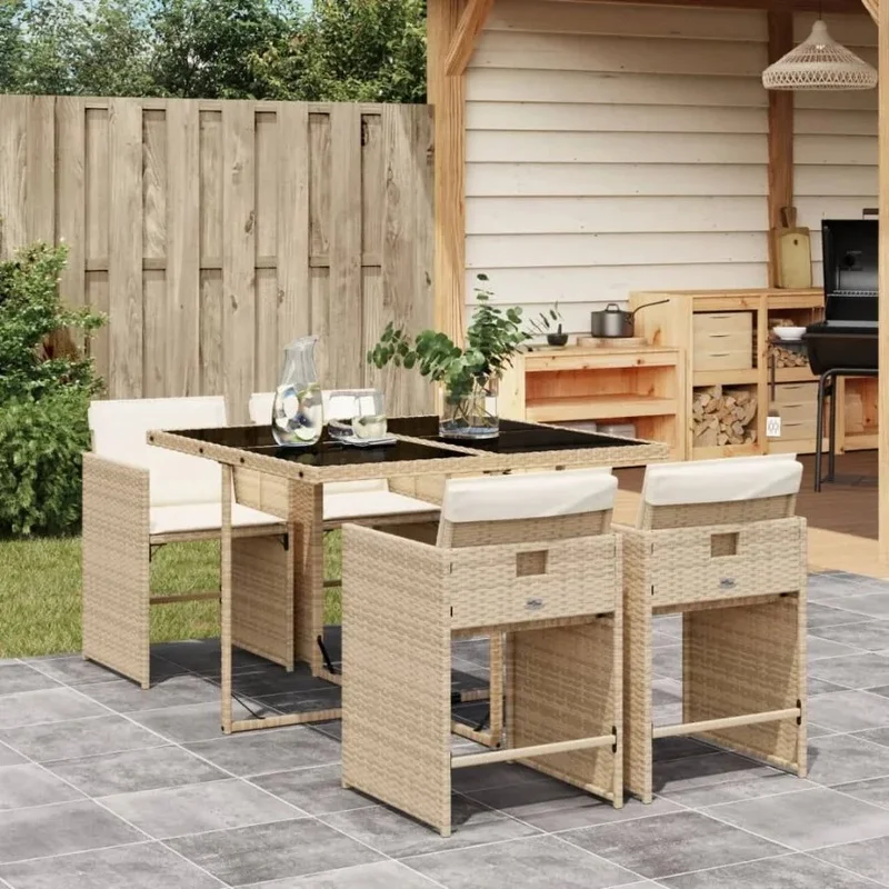 

Beige Black Cream White Garden Dining Set
