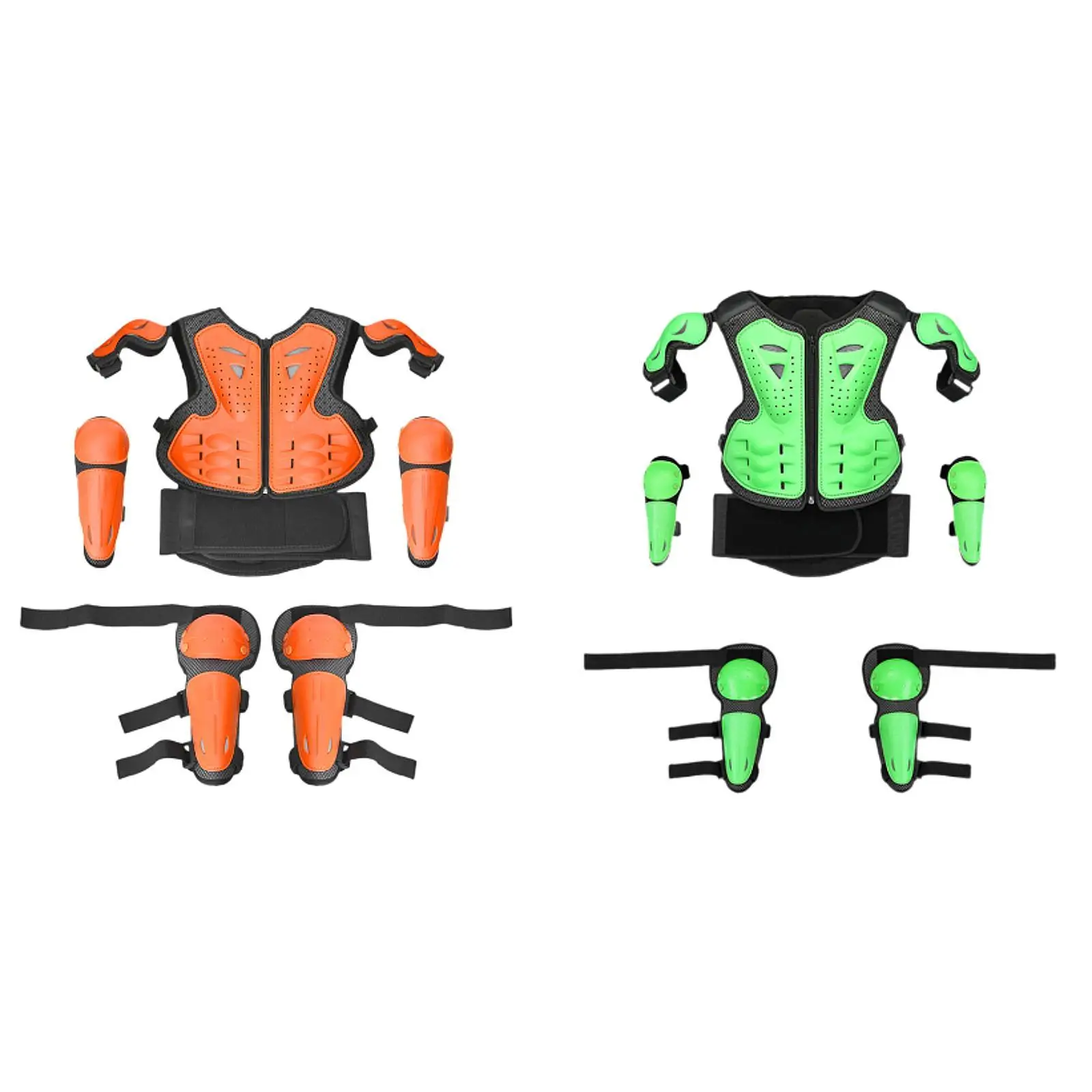 Kids Motorcycle Armor Motocross Gear Set Riding Guards Armour Vest Knee Eblow Pads for Cycling Skateboard Motorbike Riding Child