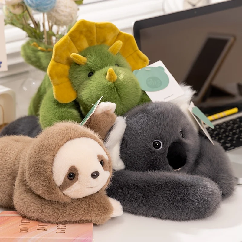 65cm Long Arm Stuffed Animal Arm Weighted Soft Plush Pillow Raccoon Koala Bear Sloth Dinosaur Gift for Boys and Girls Pillow