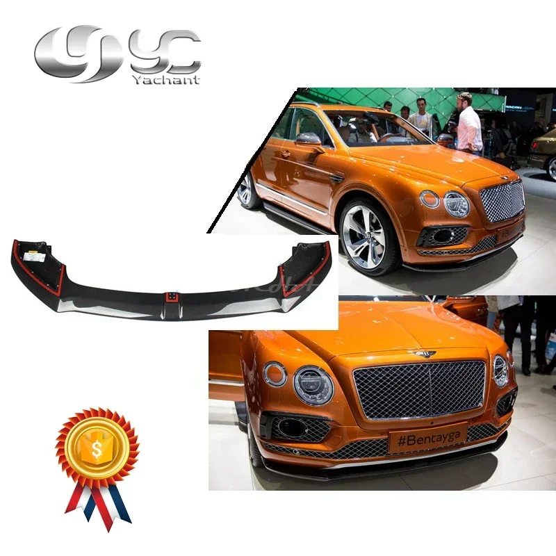 

Спойлер переднего бампера из карбона для Bentley Bentayga Mulliner 2015-2018, стиль Carbon Package