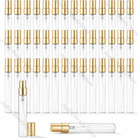 100pcs 2ml 3ml 5ml 10ml Mini Gold Cap Perfume Bottle Sample Vials Empty Transparent Glass Mist Spray Bottle Atomizer