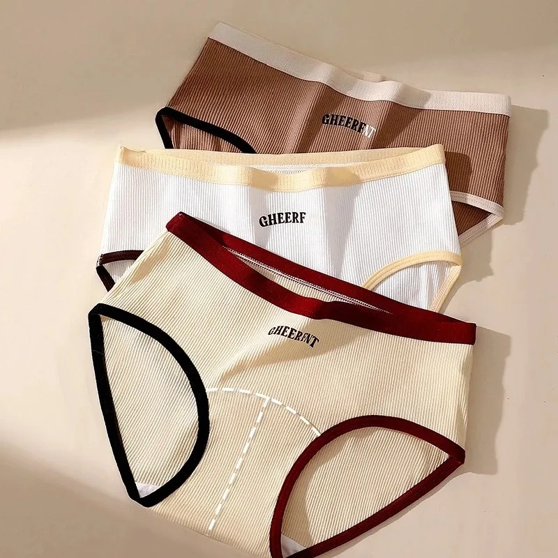 

Cotton Underwear Mid-waist Antibacterial Briefs Sexy Lingerie Breathable Seamless Winter Autumn Underpants Ladies Women Panties
