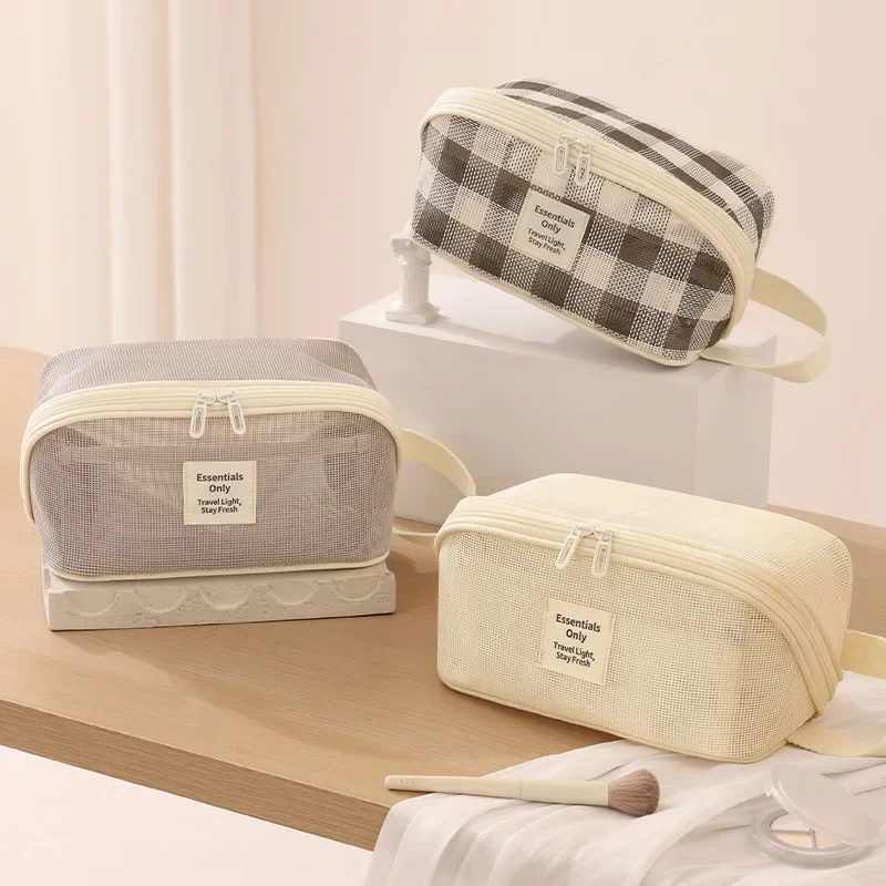 New Light Mesh Pillow Cosmetic Bag Travel Cosmetics Storage Bag Large Capacity Portable Cosmetic Bag