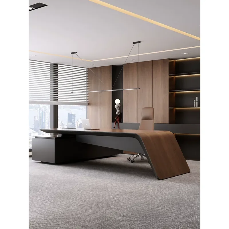 Modern Executive Desk and Chair Set Simple High End Office Furniture for President Manager Light Luxury Business Workstation