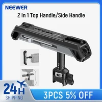 NEEWER 2 en 1 manija superior/mango lateral jaula de cámara mango de aparejo de vídeo con 360 °   Abrazadera giratoria para riel NATO, roscas de 1/4"".