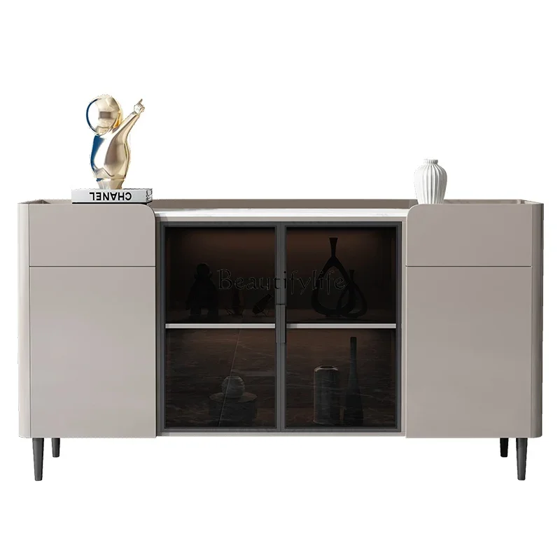 

Italian minimalist rock slab side cabinet