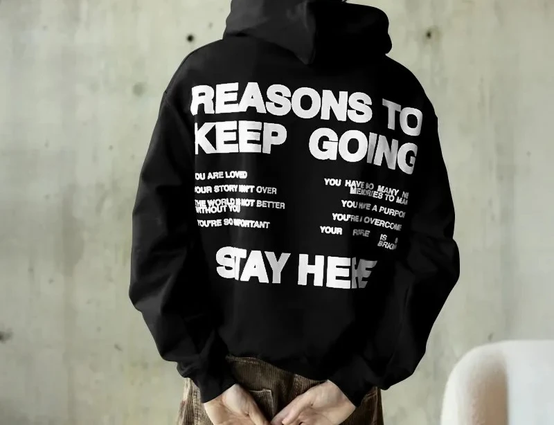 

2025 Autumn and Winter Unisex 100% Cotton It Gets Better Promise Print Hoodie High-end Luxury Is for Both Men and Women Top Y2k