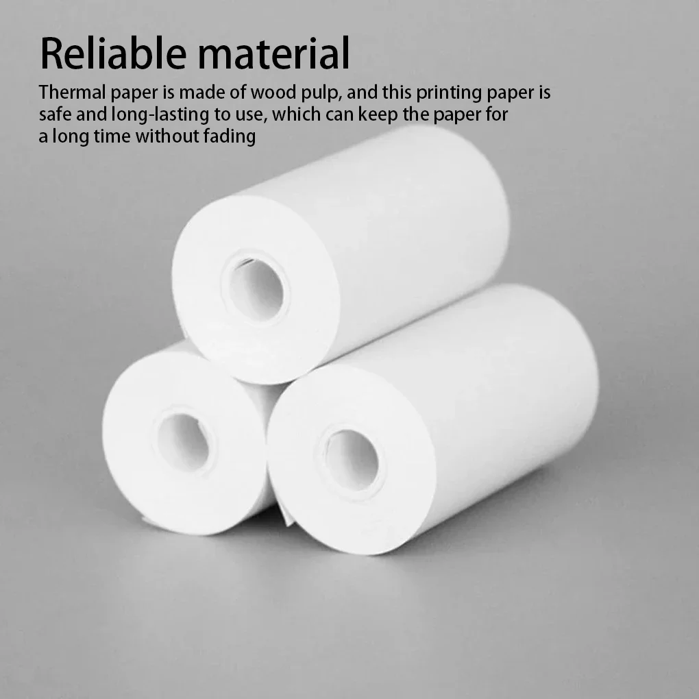 Papel térmico de pulpa de madera para cámara de niños, piezas de repuesto de papel de impresión instantánea, blanco, 10 rollos