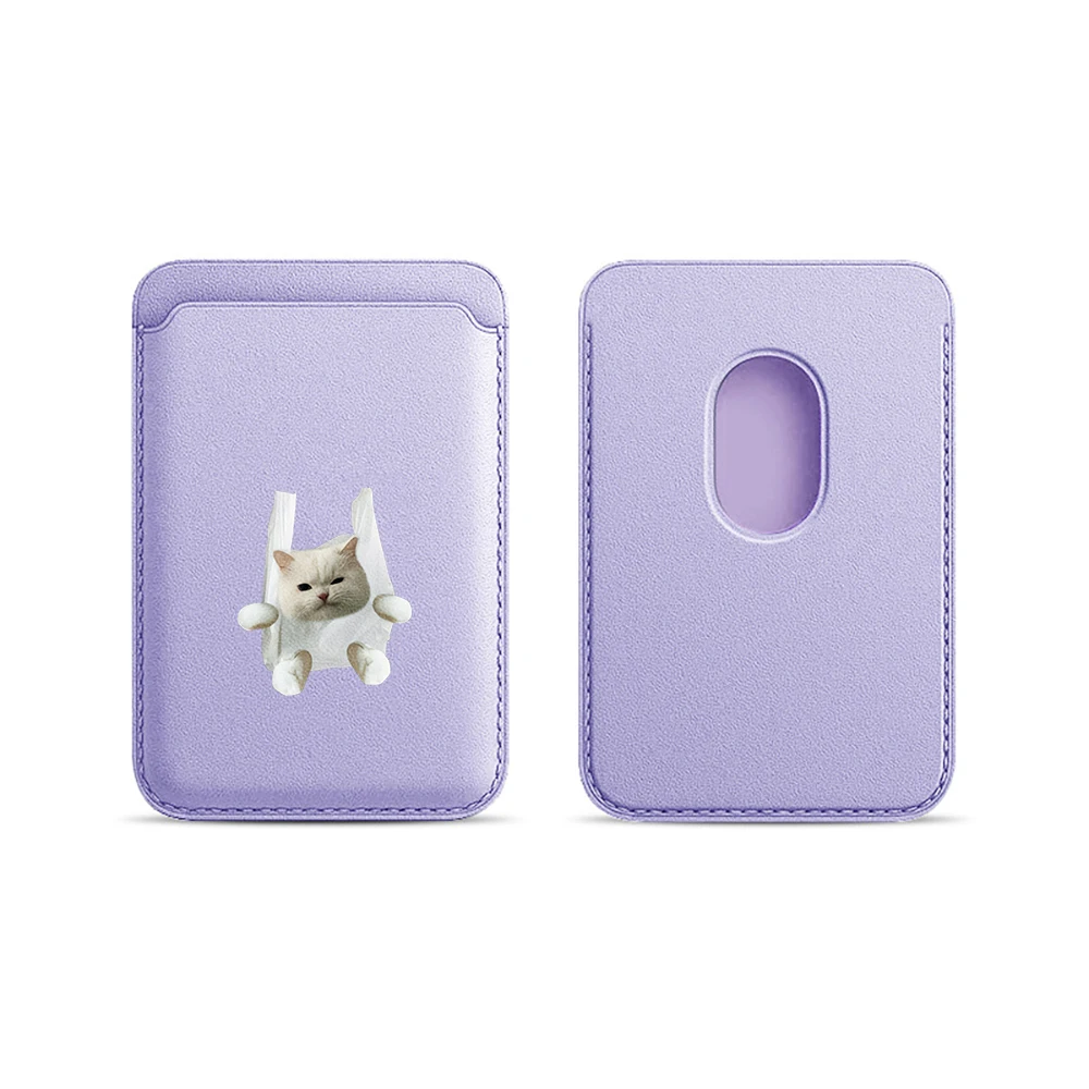 Lustige Katzen-Leder-Kartenhülle für Magnetische Hüllen, Geeignet für alle iPhones, für Magsafe-Kartenhalter, Handy-Rückentasche – Detail 8