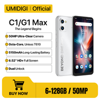 [In Stock] UMIDIGI C1&G1 Max Smartphone, Unisoc T610 Octa-Core, 6GB+128GB, 50MP Camera, 5150mAh Battery, Dual SIM Cellphone