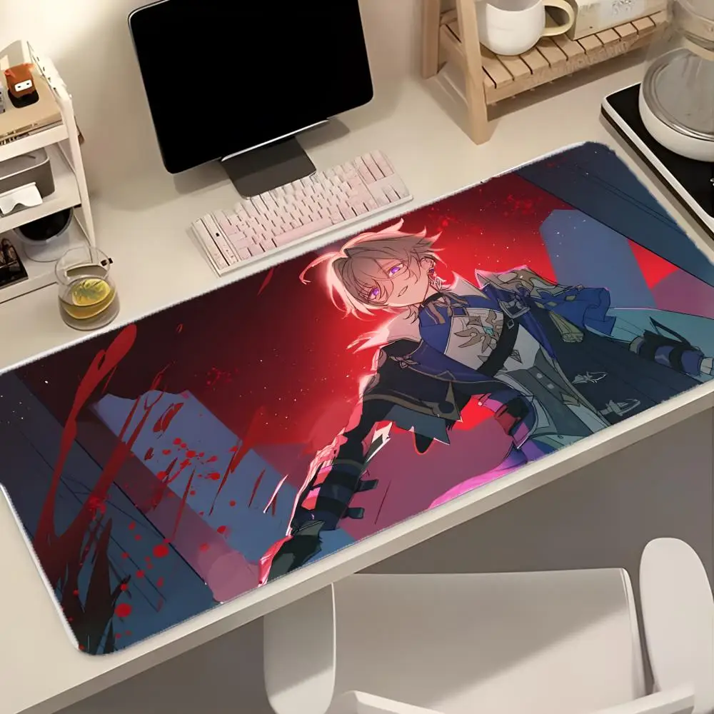 game character Genshin Impact Lohen Mouse Pad Large Mouse Pad Desk Mat Non-Slip Board Game Mat Stitched Edges 6