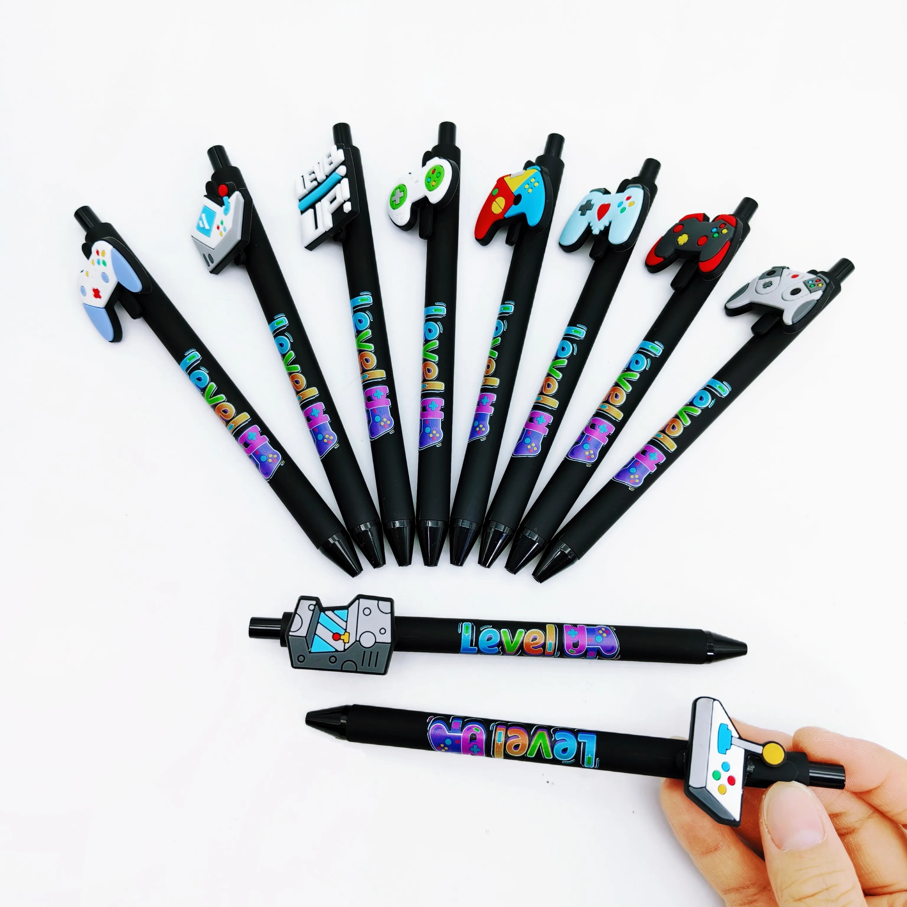 10Pcs/15pcs gamepad modeling ballpoint pen, black creative design pen holder ballpoint pen, student writing pen