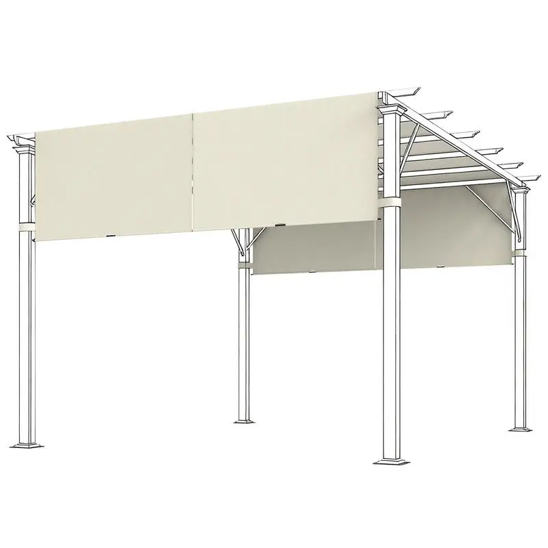 Toldo de Repuesto para Pérgola con Protección UV, Lona para Terraza de 3 x 3 m, Color Crema
