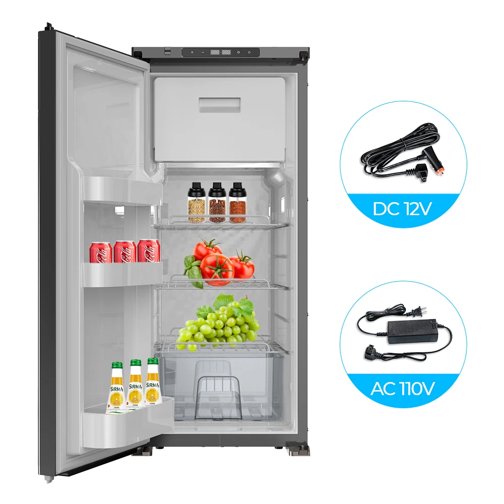 R40 40 Liters Caravan Fridge Freezer Refrigerator AC DC Dual Use Car Cooler Portable RV Refrigerator with  Compressor