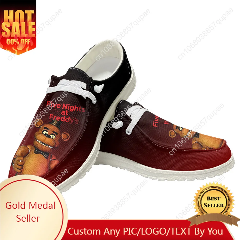 Fnaf F-Freddy At Game N-Nights F-Five Anime zapato plano informal transpirable zapatillas de deporte al aire libre Primavera Verano Otoño Invierno zapatos personalizados