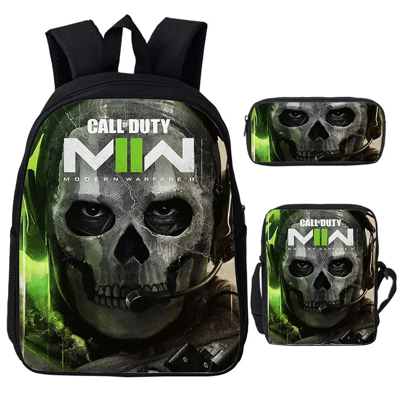 Школьные сумки Call Of Duty Ghosts, комплект из 3 предметов, сумка для книг для девочек и мальчиков, рюкзак Call Of Duty Warzone, сумка на плечо, детский рюкзак