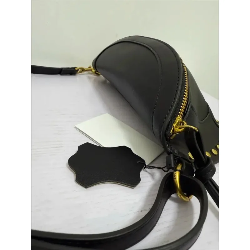 كيس à bandoulière noir riveté pour femmes، حمالات صدر sac sous les، تصميم de luxe retrro pour dames، مجموعة جديدة 2025 #6