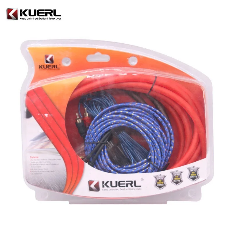 

Hot Product Car Amplifier Wiring Kit Professional Auto Amplifier Wiring Kit 8GA Car Subwoofer Cable
