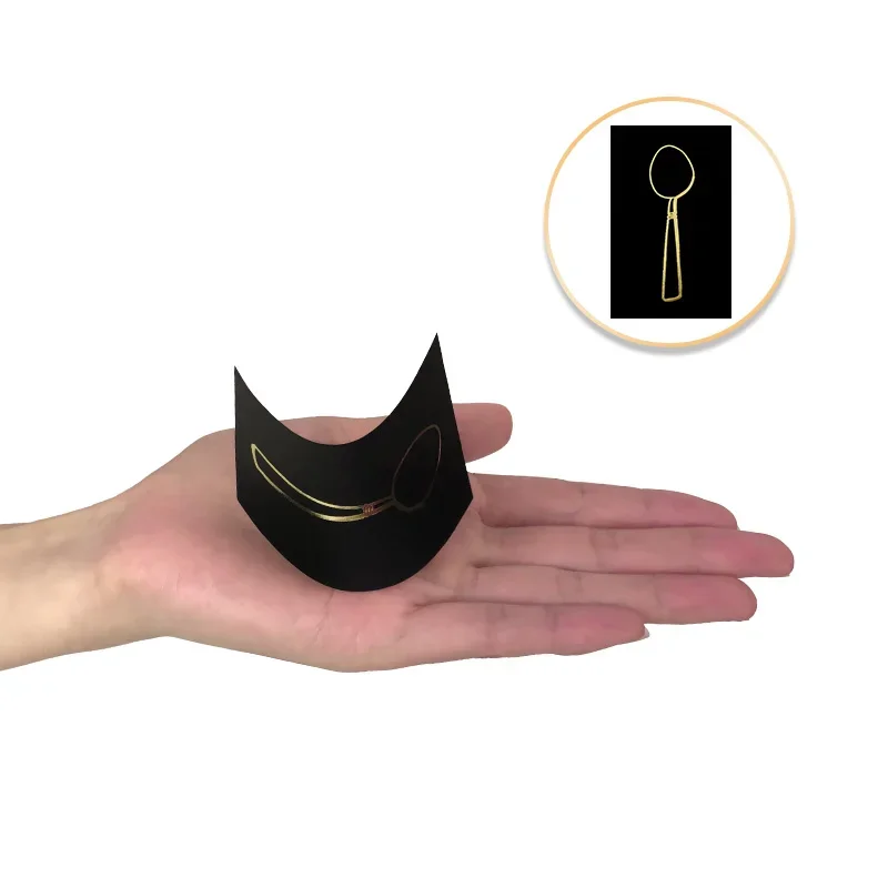 

5pcs Mind bending spoon paper Thermal Mind-Controlled idiodynamics Magic Tricks Cards Close Up Street Illusion easy funny