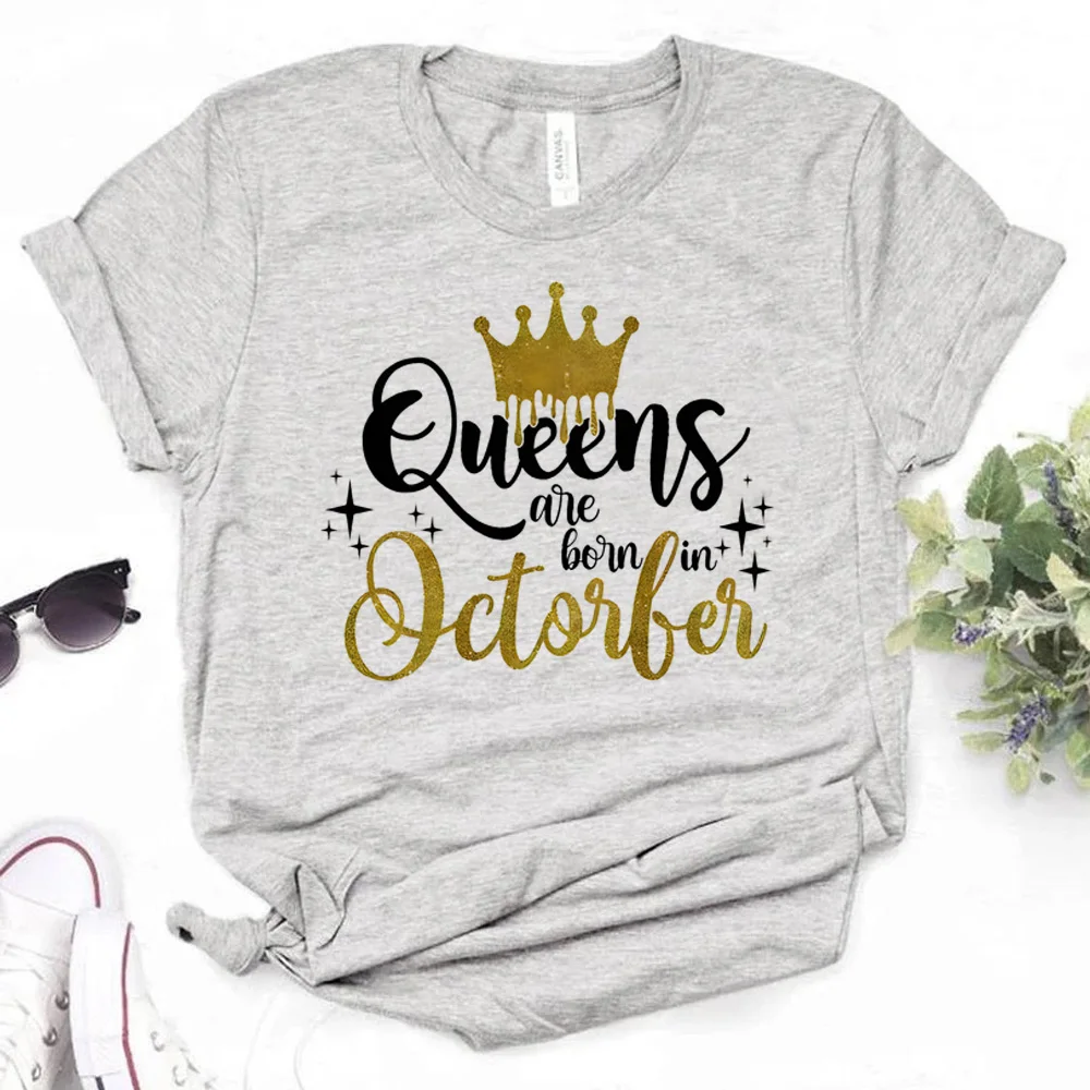 

Golden Crown Queen Are Born in January to December Tee women streetwear top girl comic designer clothes