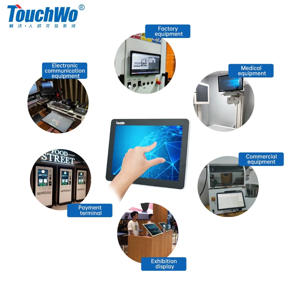 Display LCD industriale multi touch screen da 8 pollici con telaio aperto Android montato a parete con touch